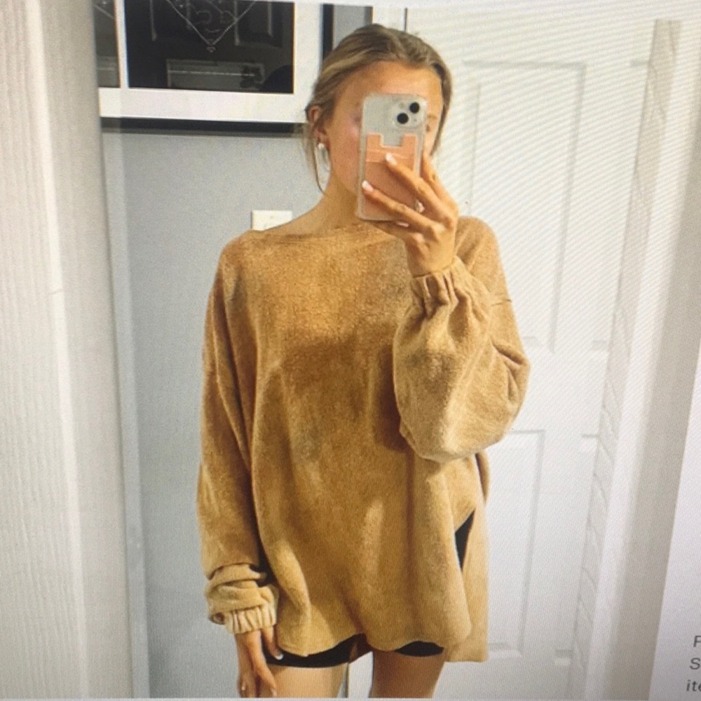 FREE PEOPLE/RARE-SOMEDAY”TYE DYE OVERSIZED TOP IN”RUST”